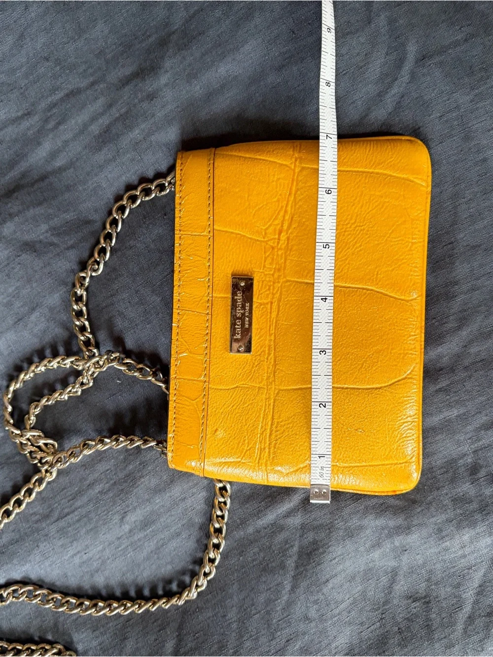 kate spade Yellow Croc-Embossed Chain Crossbody Bag